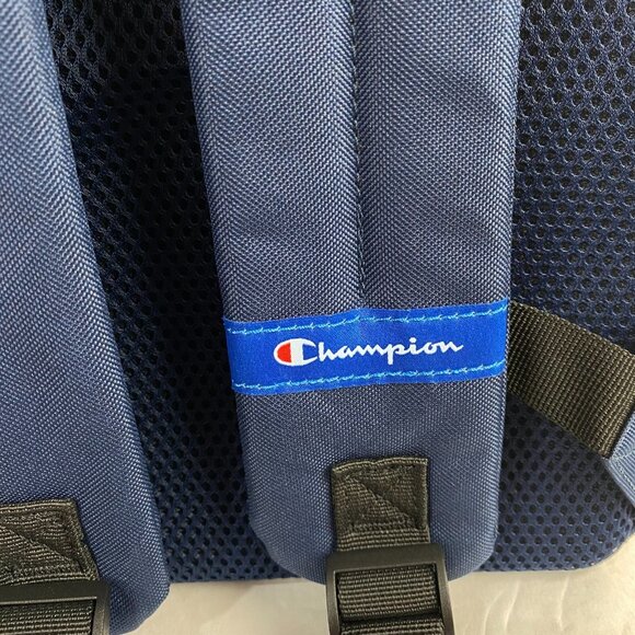 Champion 15” Backpack Navy Blue‎ cript Logo,Laptop Sleeve,Padded Straps New - Picture 7 of 16